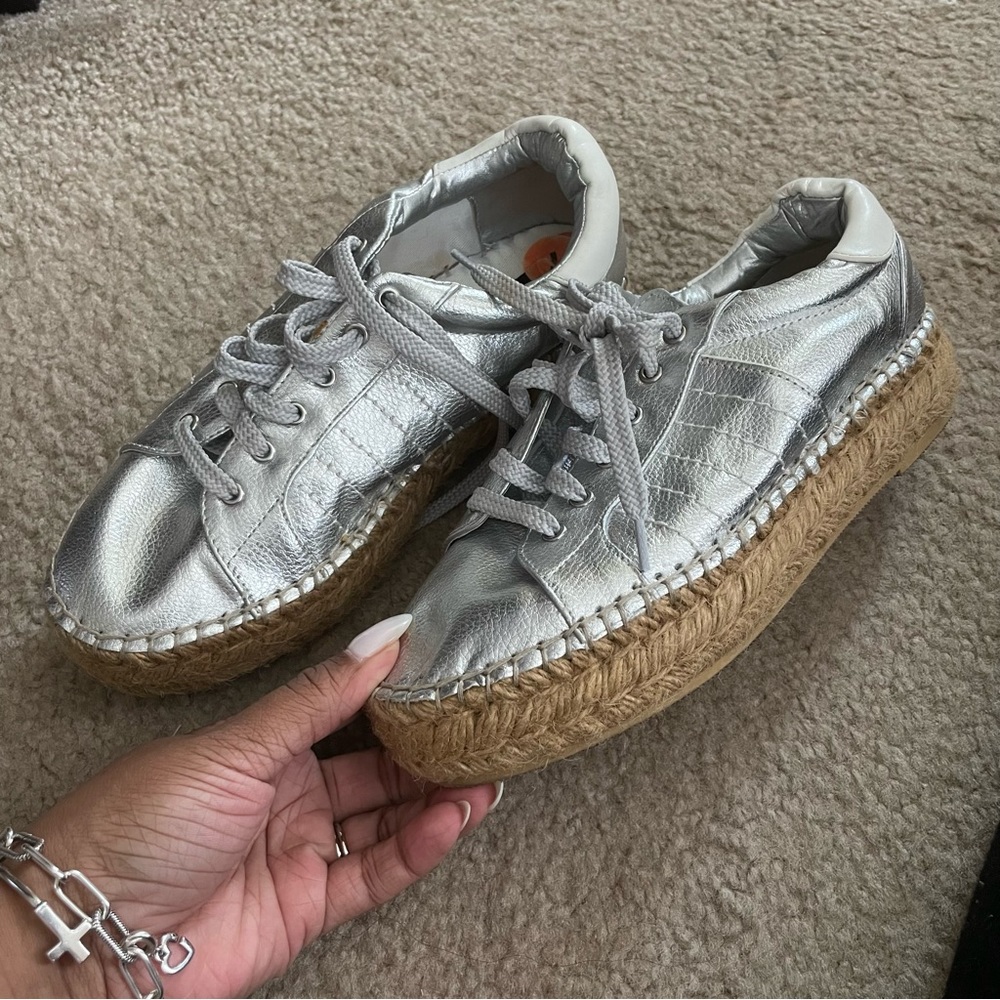 Silver espadrilles